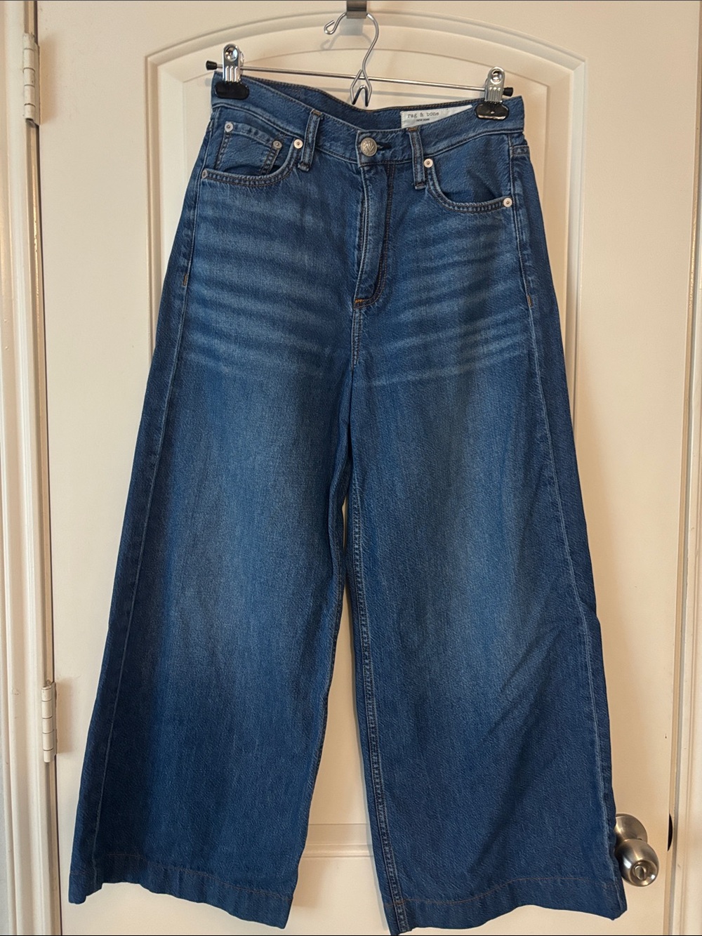 rag & bone Sophie lightweight Wide-Leg Jeans in Dark Blue